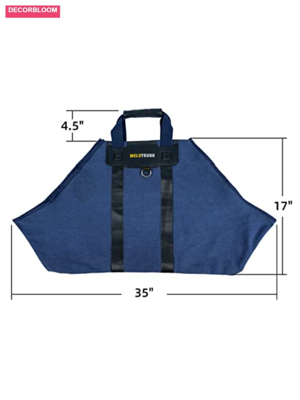 Canvas Firewood Log Carrier with Soft Silicone Handle Adjustable Strap - Picture 2 of 6